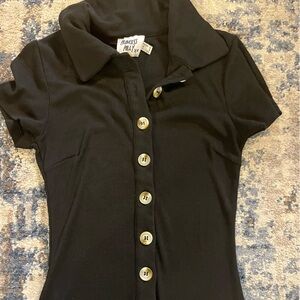Princess Polly Black Button-Up romper